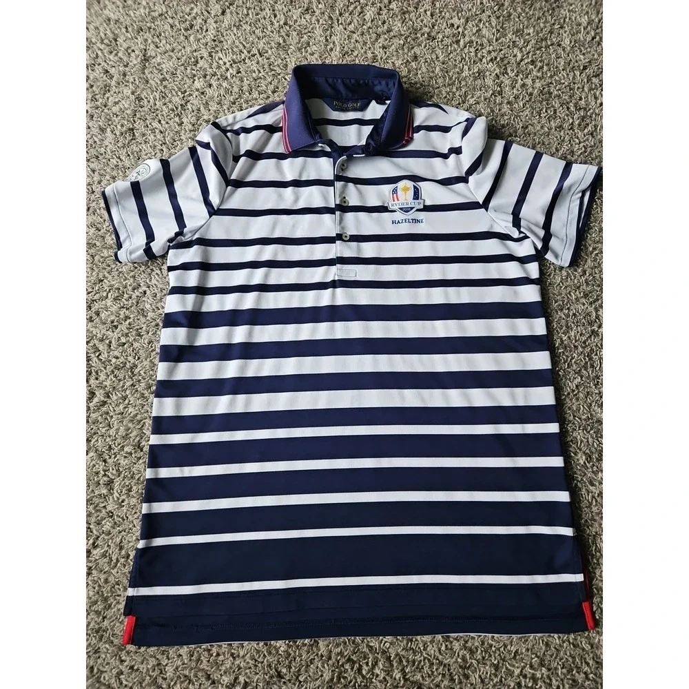 Polo Golf Ralph Lauren Shirt Men's L Ryder Cup Patch 2016 PGA Hazeltine Tailored